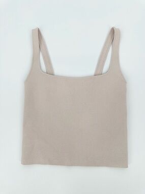 Scanlan Theodore Crepe Knit Square Camisole Tank Top Fitted